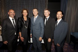 V.l.n.r.: Die Ehrengäste Manfred Richter von Wella/Bundy Bundy und Landesrätin Dr. Bernadette Mennel wurden von Innungsmeister Günther Plaickner, Casino-Direktor Bernhard Moosbrugger und Innungsmeister-Stv. Christoph Schobel persönlich begrüßt.