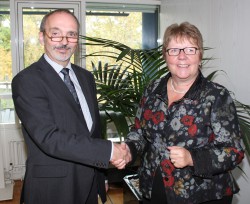 Lotto-Chefin Marion Caspers-Merk und Christian Heise