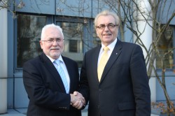 Erwin Horak, Präsident von Lotto Bayern und Federführer der Oddset-Kooperation und Günther Lommer, Präsident des Bayerischen Landes-Sportverbandes und derzeit Sprecher aller Landessportverbände.