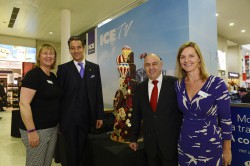 ICE celebrated its record-breaking 21st anniversary with a special cake cutting ceremony.  ICE Portfolio Director Kate Chambers (left) is pictured with Novomatic Group CEO, Harald Neumann, out-going ECA Chairman, Ron Goudsmit and ICE Marketing Director Jo Mayer.