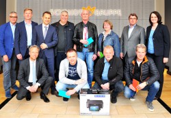 Preisverleihung an die besten Trainer des Bundesliga-Trainerspiels.