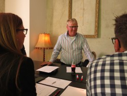 Gruppengespräch mit Torsten Hannemann.