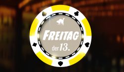 Casino chip on shining background with bokeh