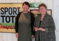 Elvira Menzer-Haasis, neue Präsidentin des Landessportverbandes Baden-Württemberg (l.) und Lotto-Geschäftsführerin Marion Caspers-Merk