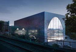 Die beiden Siegerentwürfe für das Kölner Casino. Das Konzept auf diesem Foto stammt von Allmann Sattler Wappner Architekten GmbH, der andere Entwurf ist von der AIP Planungs GmbH.