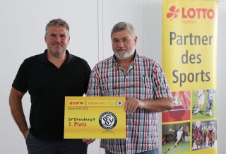 V.l.n.r. Jens Kiefer, Trainer U19 SVE und Jürgen Schuh – Jugendleiter SVE.