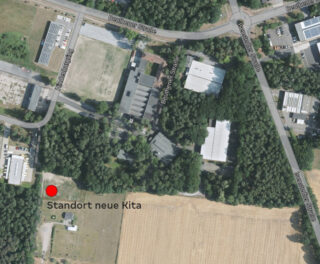 Zentrumsnah und doch im Grünen ist der Standort der neuen Kita am Hindenburgring. (Bildquelle: TIM-online)