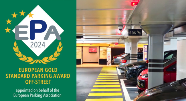 Der European Gold Standard Parking Award. (Bild: Grand Casino Luzern)