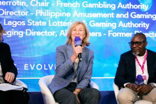 Isabelle Falque-Pierrotin, President, French Gambling Authority speaking at ICE 2025. (Photo: JME Event Media Production)