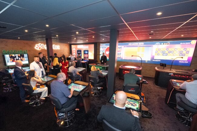 ETG specialist Spintec attracted visitors' attention with an extensive selection of roulette and live gaming options. (Photo: Adam Sternberg)