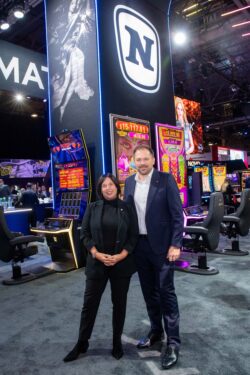 Sabine Stoppel and Jakob Rothwangl, both Managing Directors of NOVOMATIC Americas. (Photo: Novomatic AG)