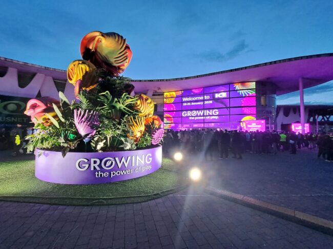 Anticipation builds outside Fira Gran Via Barcelona as ICE 2026 gets underway, welcoming gaming industry leaders from around the world for three days of innovation, engagement, and insights. (Photo: Clarion Gaming)