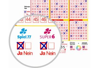 Spielschein LOTTO 6aus49 Freisteller Lupe_Zusatzlotterien web (c) SLSV